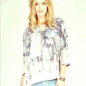 GYPSY 05 Bastet silk XS lace up tie dye blouse